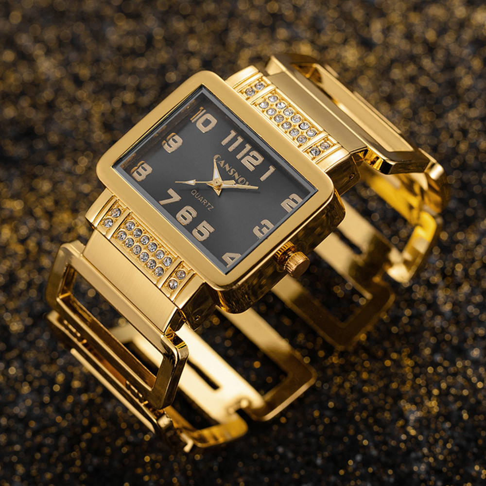 Jewelry Watches Silver - Cansnow Rechteck Damen Armbanduhr Gold Silber