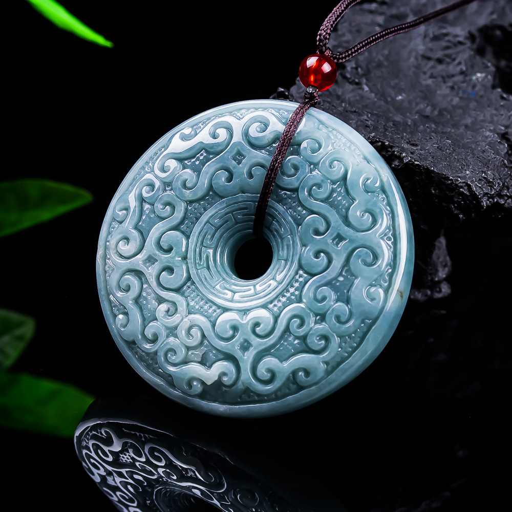 Jewelry & Watches Spółka Z Ograniczoną Odpowiedzialnością Sp Z Oo - Natürliche burmesische Jadeit-Blumen-Anhänger-Halskette, Vintage-Designer-Schmuck, luxuriöse Accessoires,