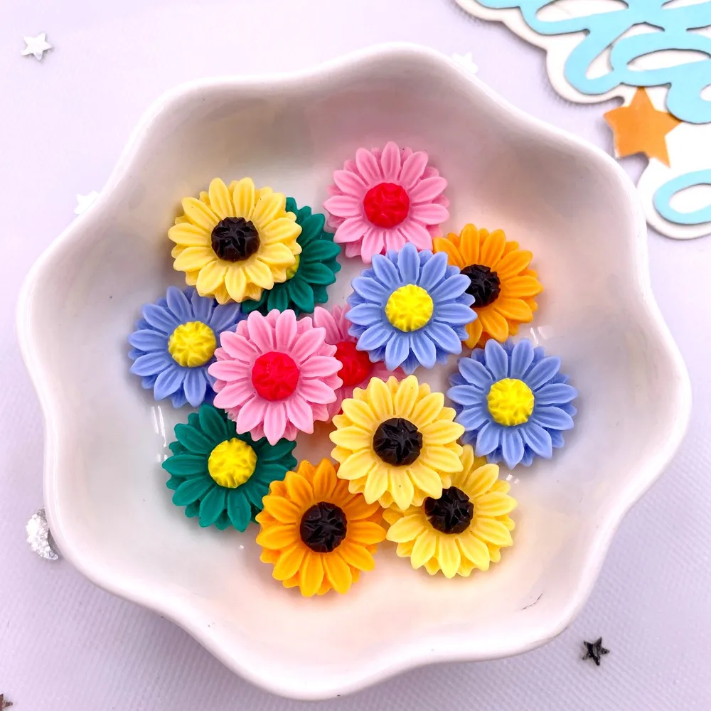 Paradise Jewelry & Watches Llc Photos - 30 Stück Harz bunte 15mm Sonnenblume