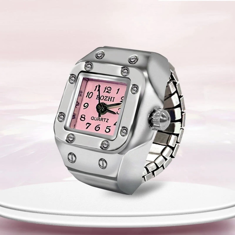 Jewelry Type Watches - Kreative Quadratische Zifferblatt-Ringuhr Legierung Gehäuse Paar