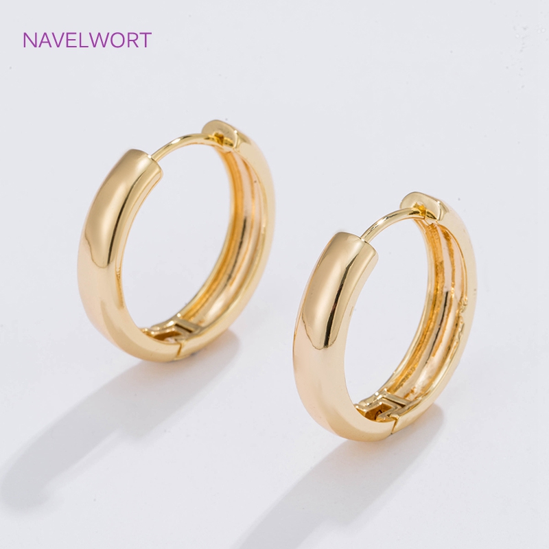 Gold Plated Ring - 6 Größen vergoldete Kreisohrringe als Geschenk