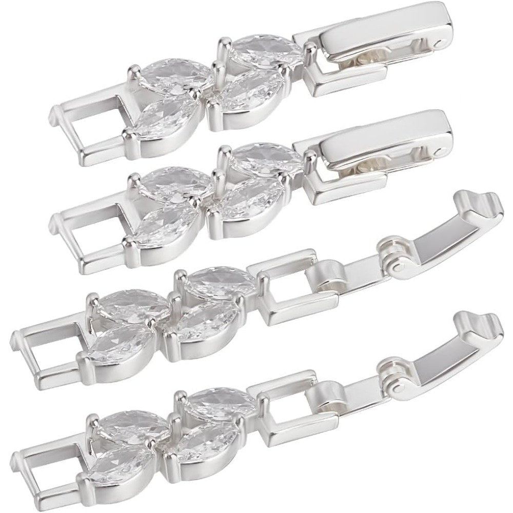 Jewelry Watches Silver - 1 Box 6 Stück Armband-Verlängerungsschließe, Blätterform,