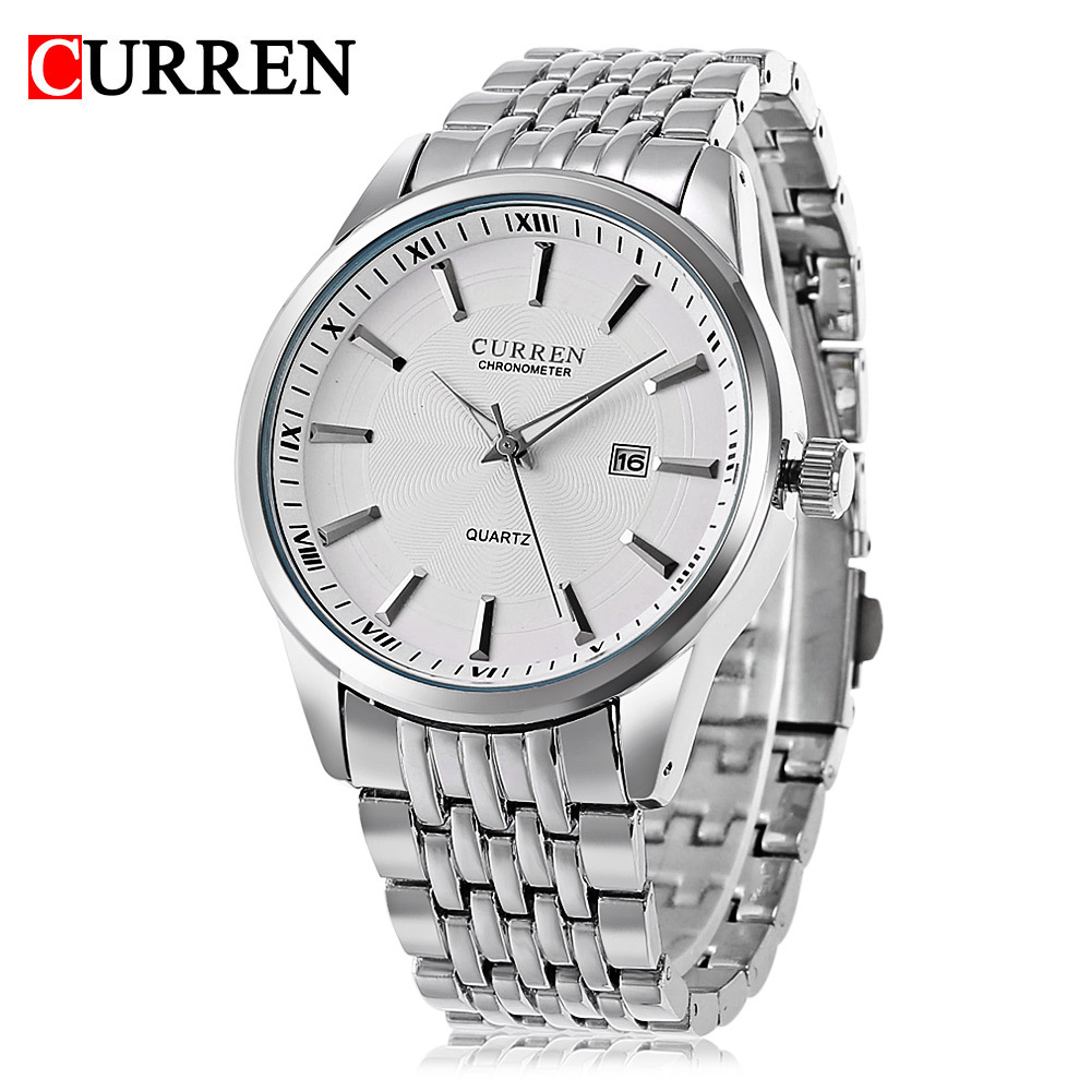 Jewelry Watches Silver - CURREN 8052, Herren-Quarzuhr, einfacher Kalender, wasserdicht,