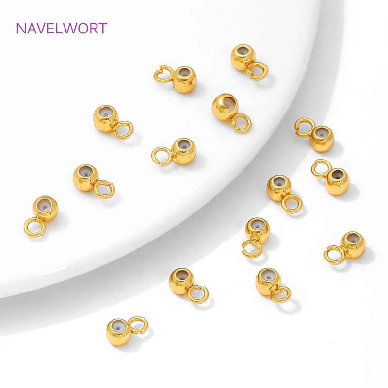 Gold Plated Ring - 18 Karat vergoldete Silikon-Positionierungsendperlen mit Ring,