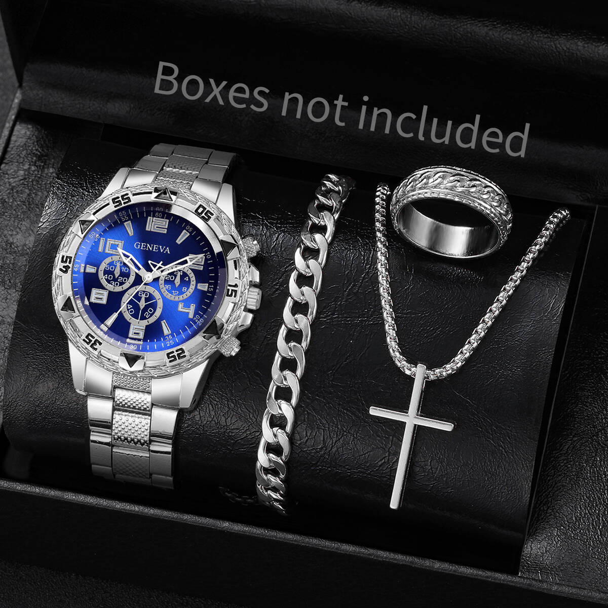 Jewelry Type Watches - 4 Stück/Set Modische Herren-Businessuhren Luxus-Quarzuhr mit