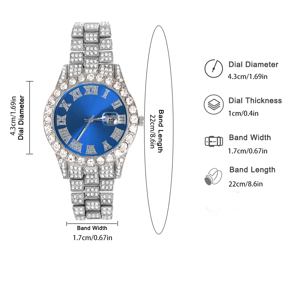 3-teiliges Hip-Hop-Uhr-Schmuck – Jewelry Type Watches Bewertung und Preis