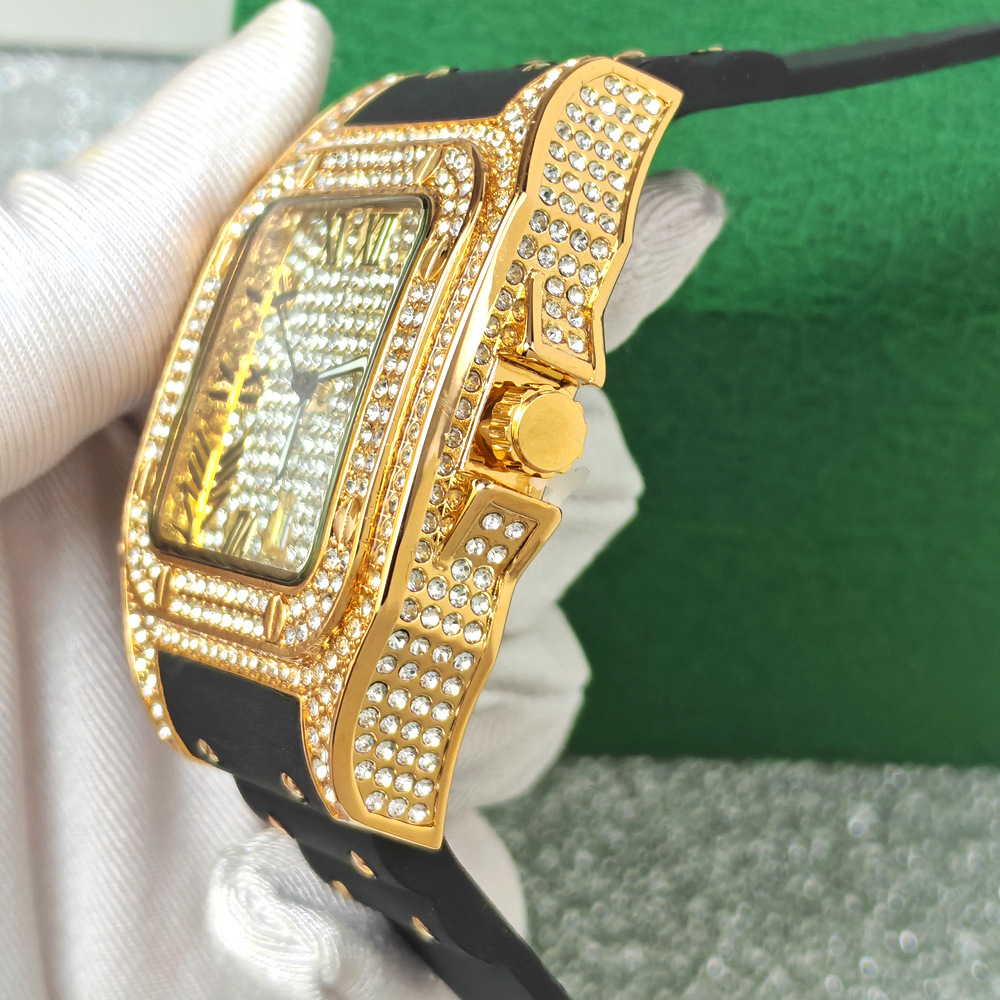 Modische Quadratische Voll-Dia – Jewelry Type Watches Bewertung und Preis