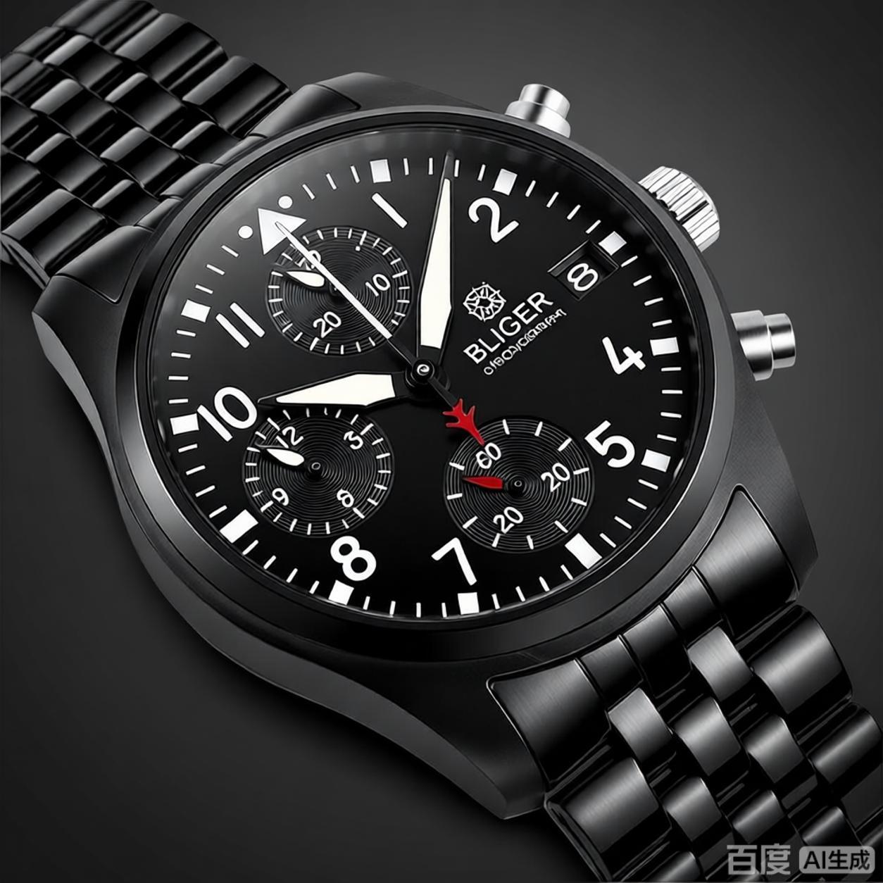 BLIGER Vollschwarze, gebürstet – Mens Mechanical Watch Bewertung und Preis