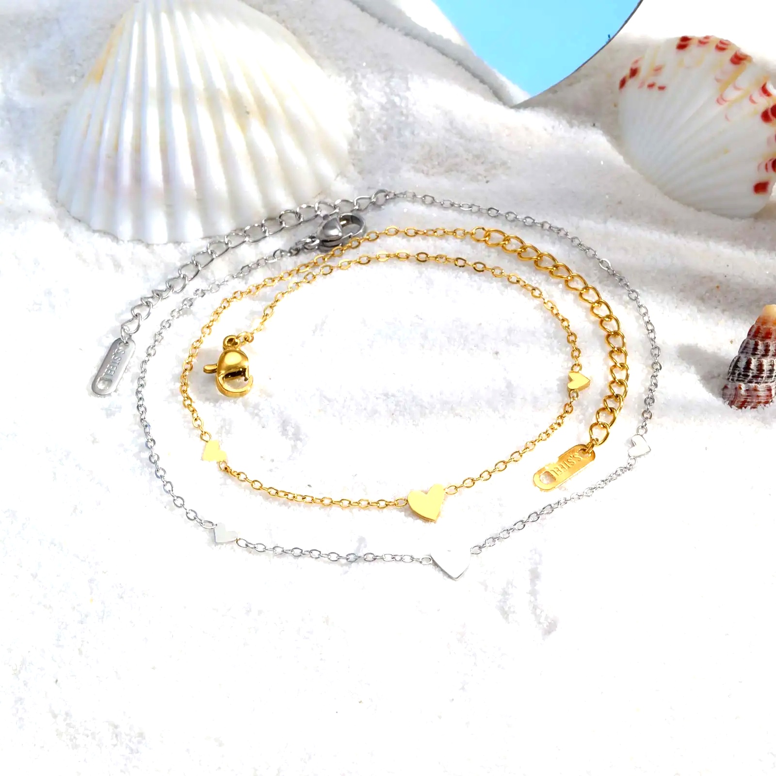Edelstahl Herz-Fußkettchen für – Jc Jewelry & Watches Bewertung und Preis