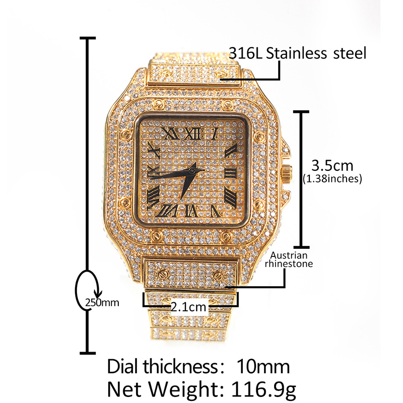 Hip Hop Luxus Quarz Handgelenk – Jewelry Type Watches Bewertung und Preis